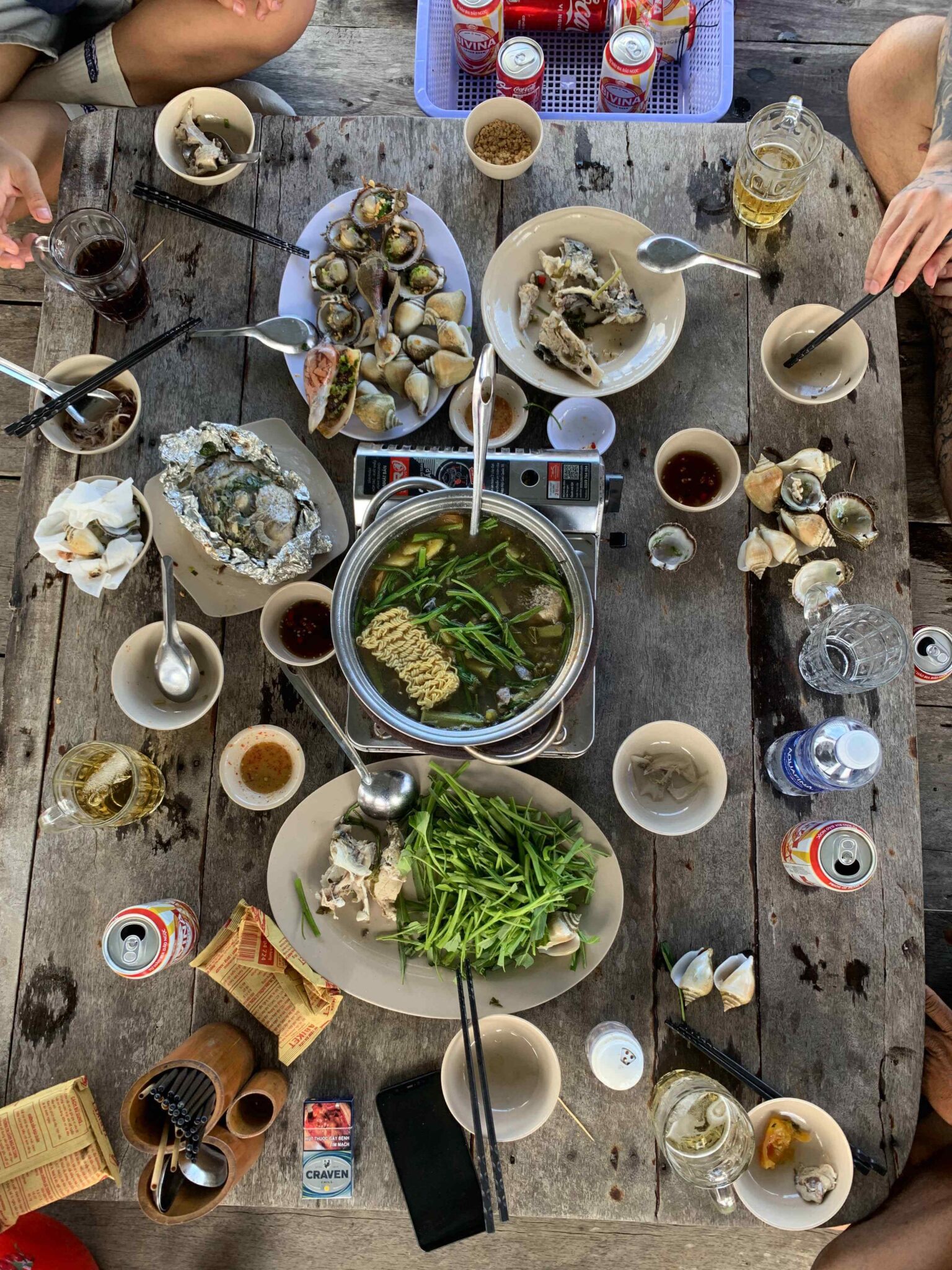 a table of food