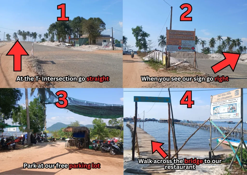 signs to Nha Tren Bien Joy Adventures